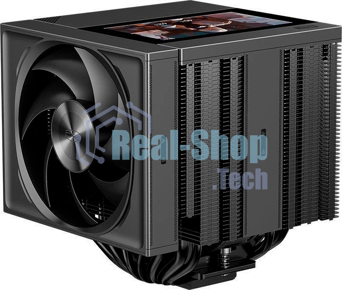 Кулер для процессора PCCooler RZ820 Display BK (290W, 4-pin PWM, LED, 169mm, Al/Cu, 8x6mm, 1x140mm + 1x150mm, 71.9/78.7CFM, 27.1/35.8dBA, 1500/2500RPM, S: 1851/1700/1200/115X/20XX, AM5/AM4, black)