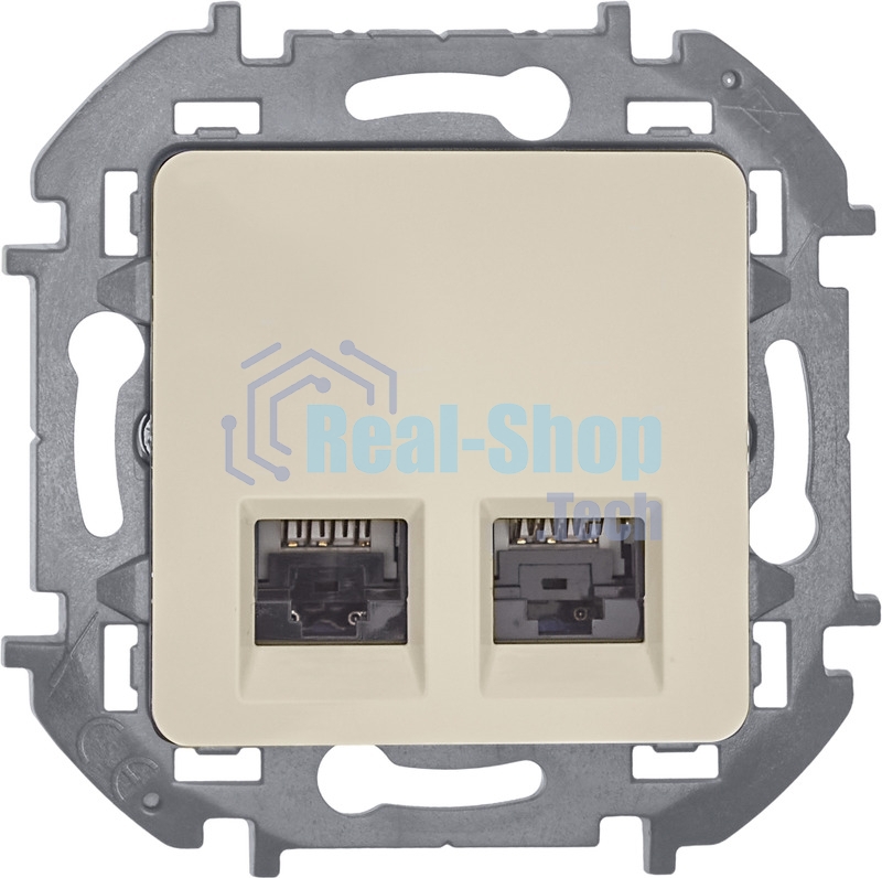Розетка компьютерная двойная RJ45 категория 6 UTP слоновая кость INSPIRIA
