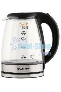 Чайник электрический Scarlett SC-EK27G36 1.8л. 1800Вт черный (корпус: стекло)