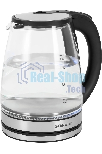 Чайник электрический Starwind SKG2114 1.8 л, 1800 Вт, черный/прозрачный корпус: стекло