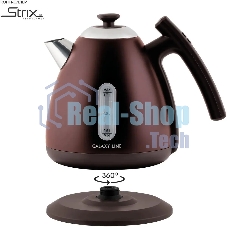 Чайник электрический Galaxy Line GL 0343, горький шоколад, металл, 2200 Вт, 1,7 л