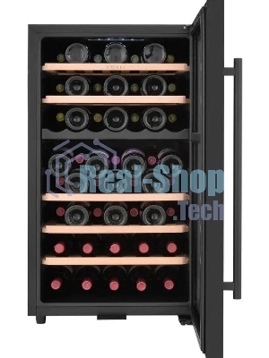 Винный шкаф ZÜGEL ZCWF521DB черный, 127 л, 2 отсека, 52 бут., класс A+