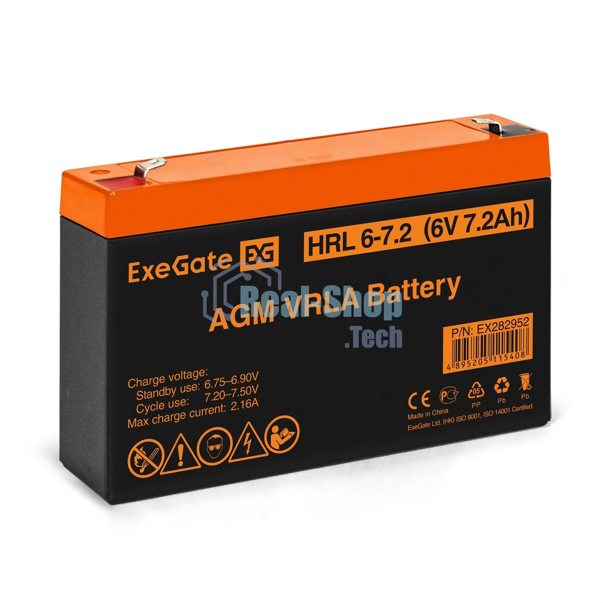 Батарея для ИБП ExeGate HRL 6-7.2 (6V 7.2Ah), клеммы F1