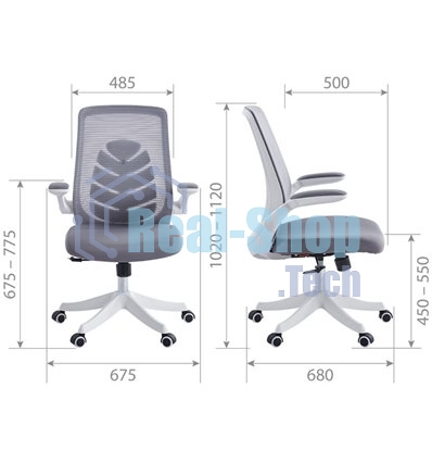 Кресло офисное для оператора Chairman CH565 серый, белый пластик