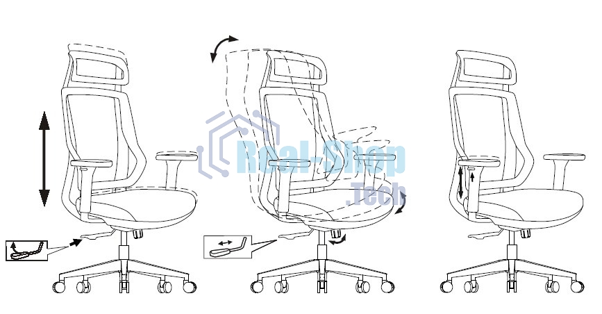 Кресло руководителя Бюрократ MC-412N-H черный сетка/ткань с подголов. крестов. металл хром