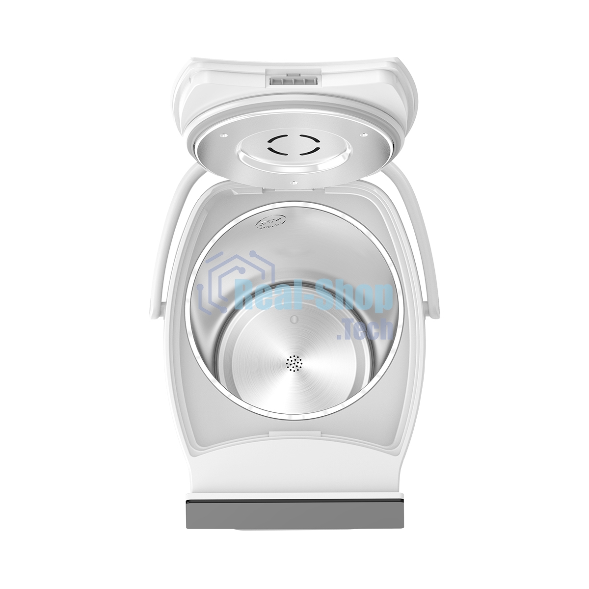 Термопот BQ TP5001 White. Мощность 1600 Вт/Объем 5 л/Сенсорный LED-дисплей/Поддержание температуры/Функция дехлорирования/Регулировка темперы от 40 до 90 'C/Система защиты: от перегрева, от включения без воды, блокировка подачи воды/Внутренняя колба из нержавеющей стали AISI 304/Съемная крышка/Ручка для переноски/Электрическая помпа/Длина шнура 0.85 м