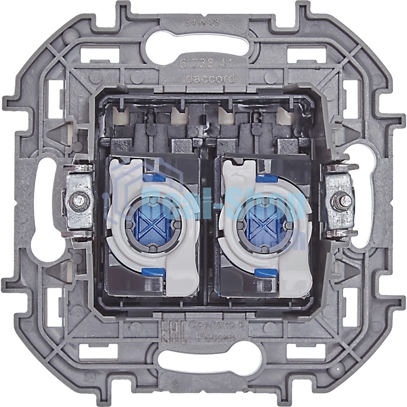 Розетка компьютерная двойная RJ45 категория 6 UTP слоновая кость INSPIRIA