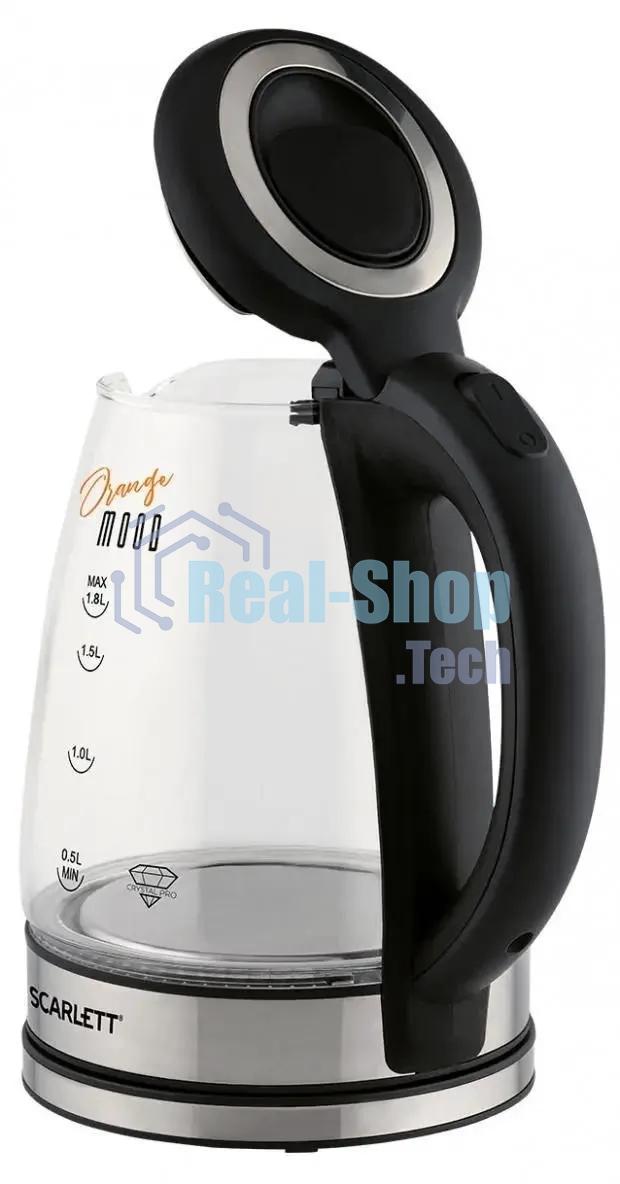 Чайник электрический Scarlett SC-EK27G36 1.8л. 1800Вт черный (корпус: стекло)
