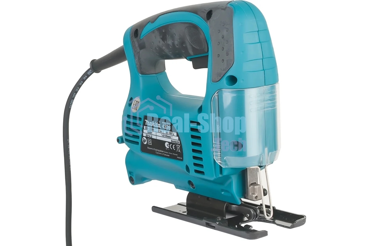 Лобзик электрический Makita 4326 Лобзик,в\рук, 450Вт,3100об\м,ход-18мм,рез-65мм,1.8кг,кор
