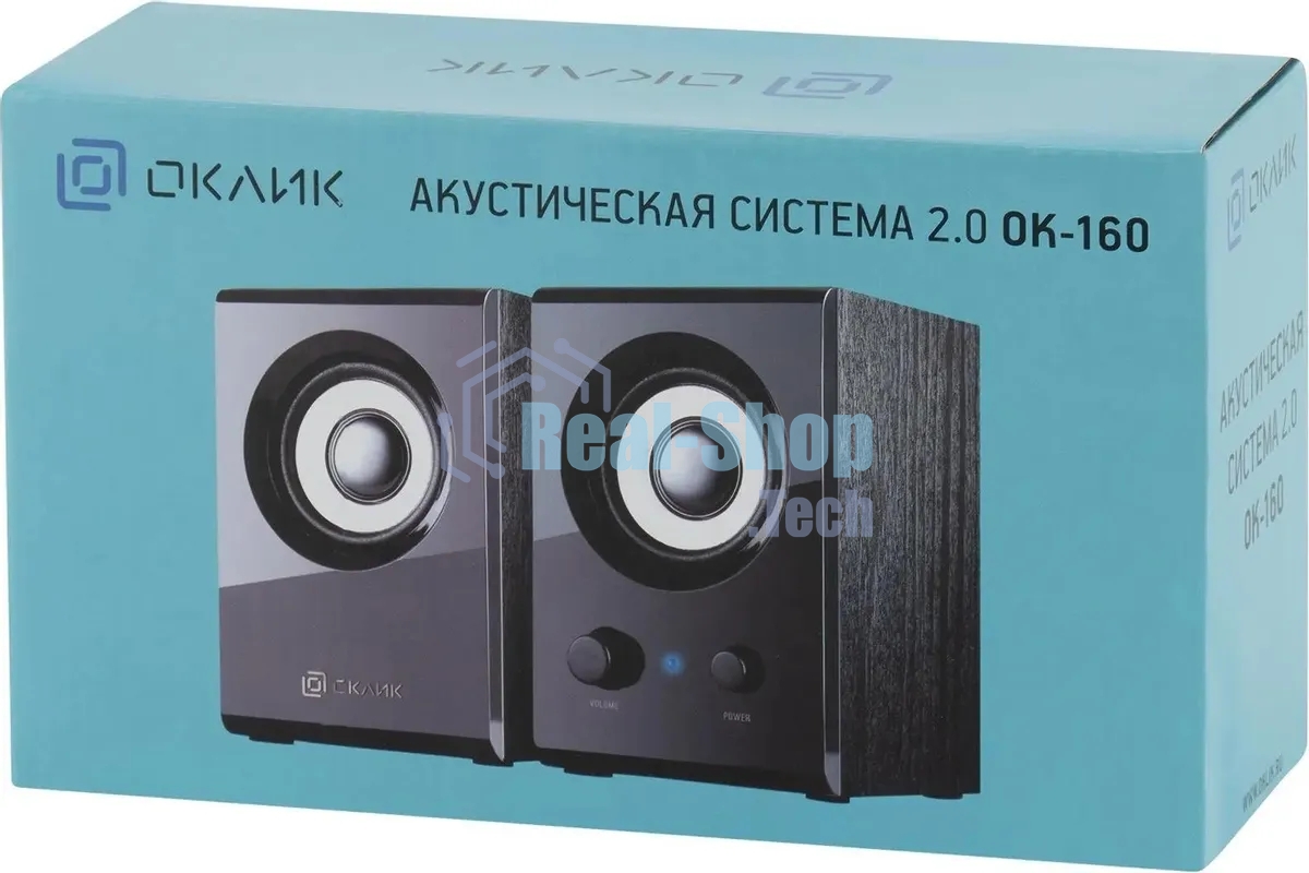 Акустическая система Oklick OK-160 2.0 черный 6Вт