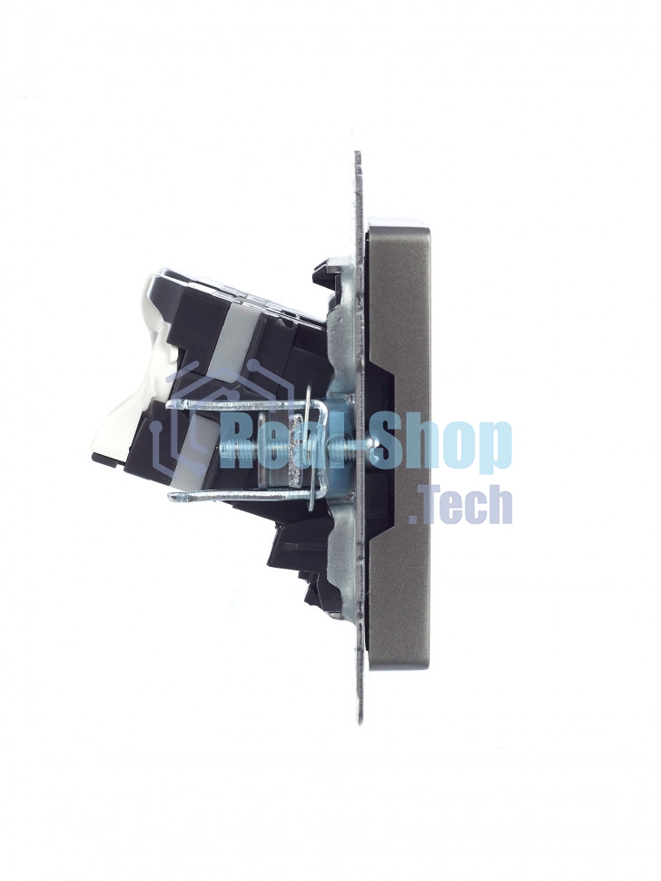 Розетка компьютерная двойная IEK BRITE РК10-2-БрС RJ45 кат.5E сталь