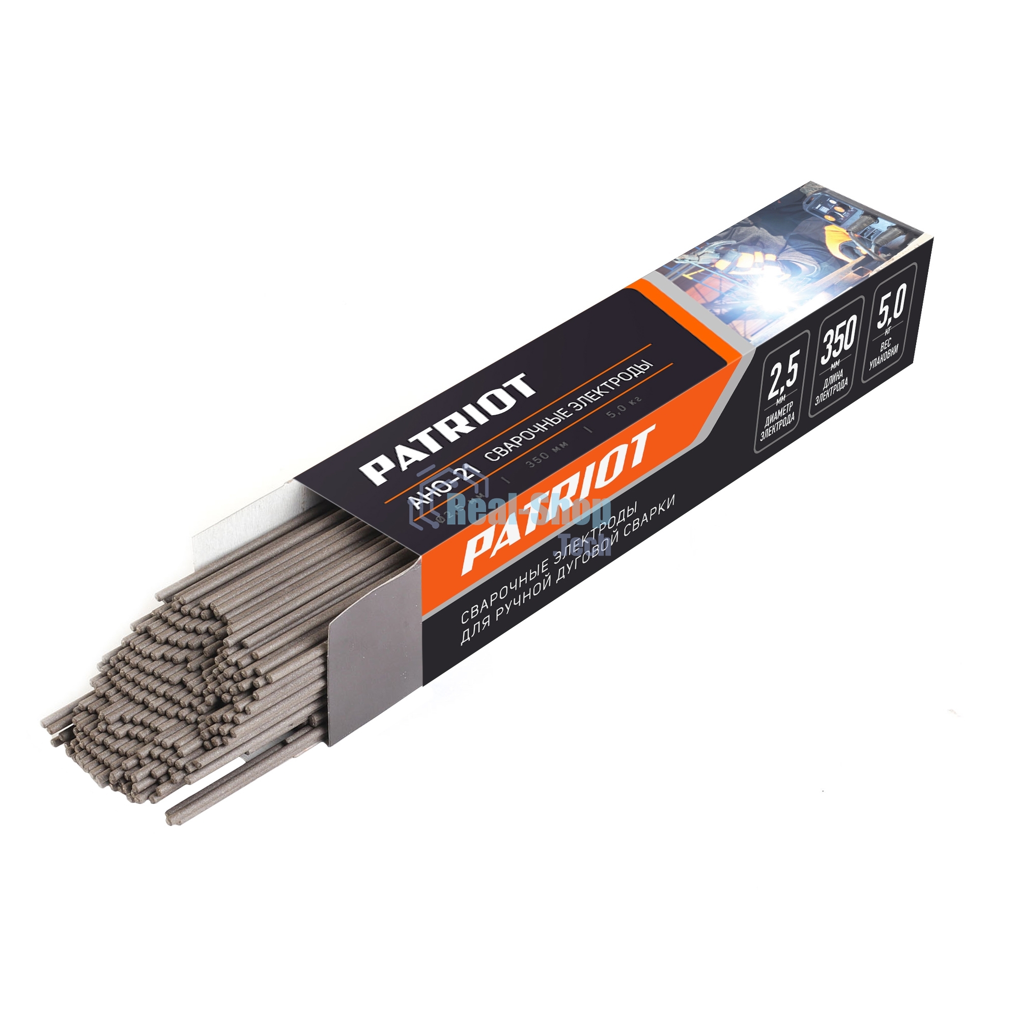 Электроды сварочные PATRIOT, марка АНО-21, диам. 2,5 мм, длина 350 мм, уп. 5 кг