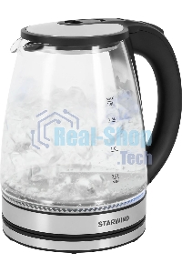 Чайник электрический Starwind SKG2114 1.8 л, 1800 Вт, черный/прозрачный корпус: стекло