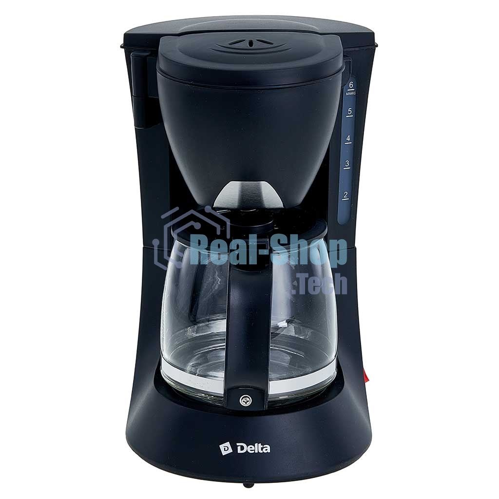Кофеварка капельная Delta DL-8153 черный, исп. кофе - молотый, 0,6 л, 600 Вт