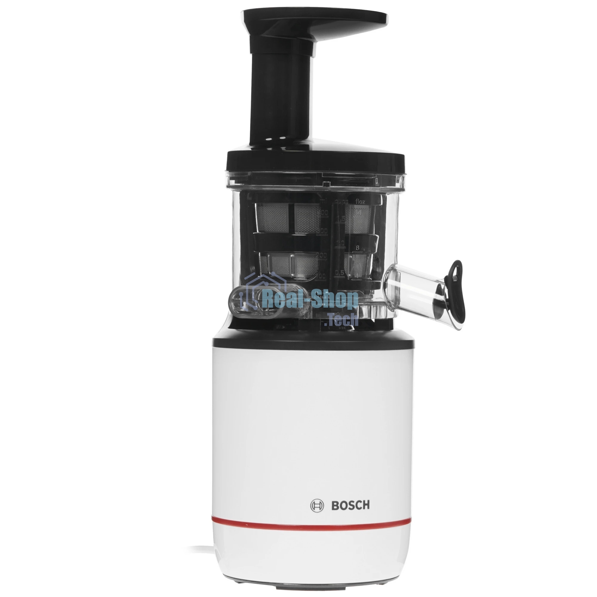 Соковыжималка Bosch MESM500W черный, шнековая вертикальная, 150 Вт, 1000 мл, электронное, реверс