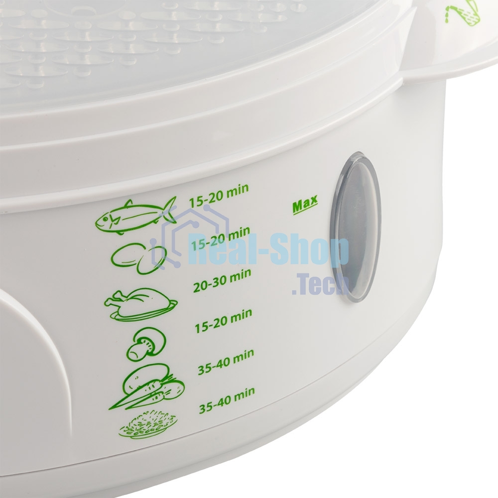 Пароварка электрическая Endever Vita-175, белый/зеленый