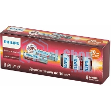 Элемент питания алкалиновый AA/LR6 1.5В Power (блист. 20шт) Philips Б0064673