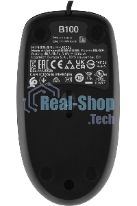 Мышь проводная Logitech B100 черный, 1000 dpi, USB, кнопки - 3