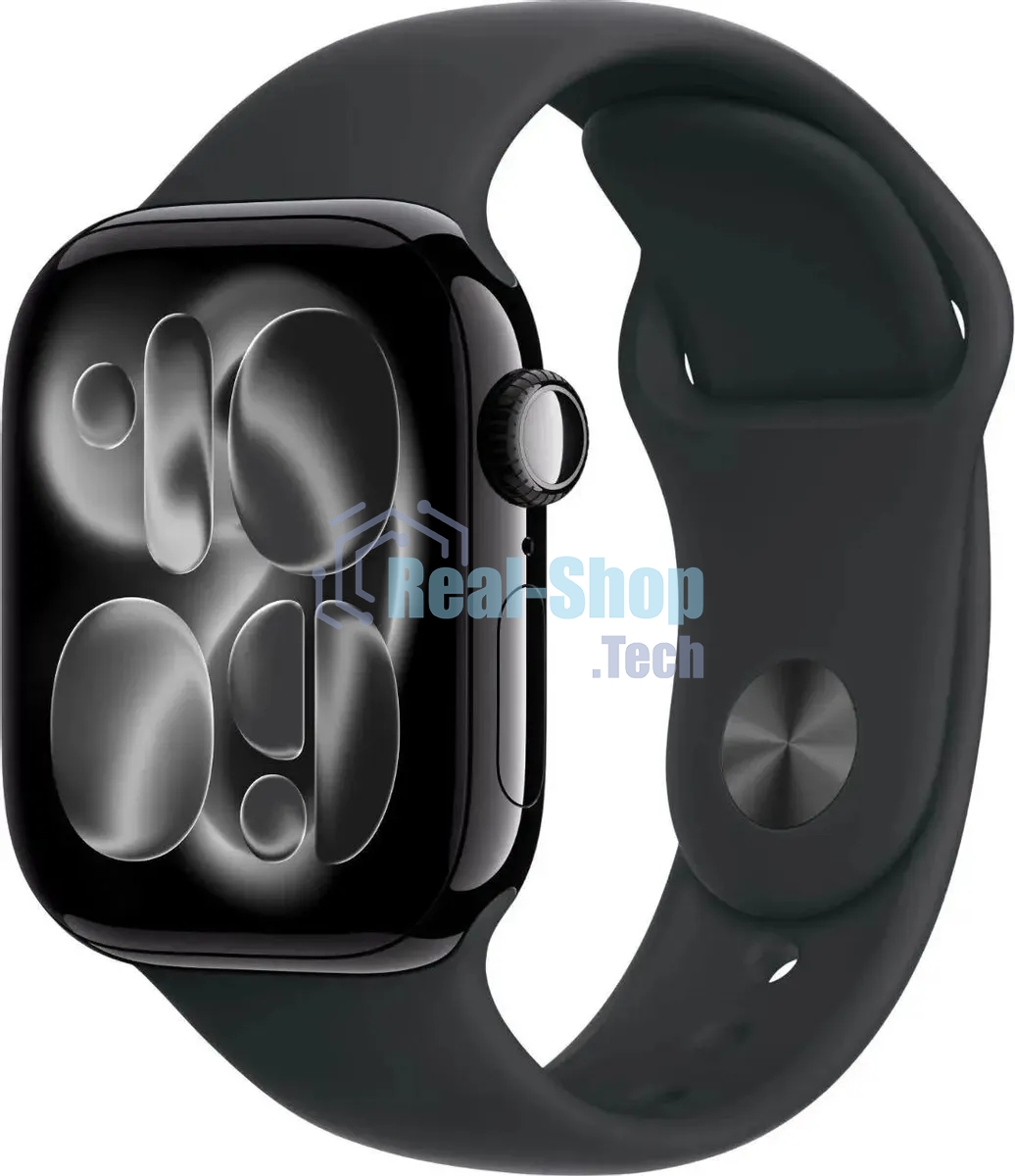 Умные часы Apple Watch Series 11 A3331 42мм OLED корп.черный Sport Band рем.черный разм.брасл.:M/L (MEQU4LW/A)