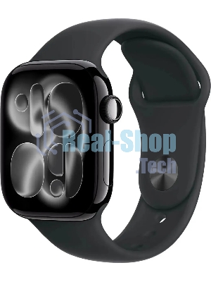 Умные часы Apple Watch Series 11 A3331 42мм OLED корп.черный Sport Band рем.черный разм.брасл.:M/L (MEQU4LW/A)