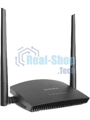 Роутер беспроводной Digma DWR-N301 N300 10/100BASE-TX черный (упак.:1шт)