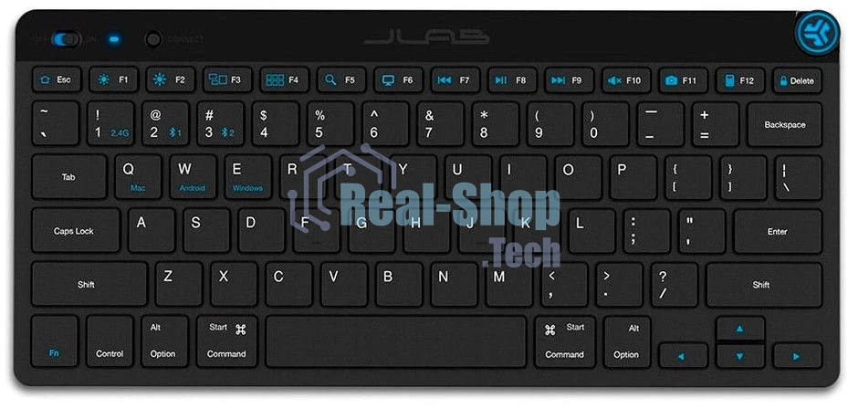 Комплект клавиатура+мышь JLab GO беспроводной, USB, 1600 DPI, чёрный