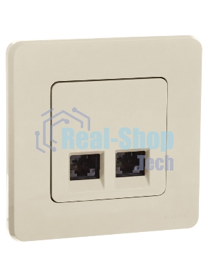 Розетка компьютерная двойная RJ45 категория 6 UTP слоновая кость INSPIRIA