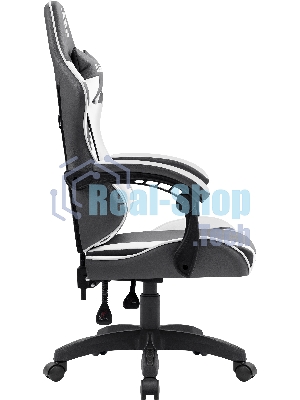 Кресло Defender Fortune серый, экокожа, 120 кг