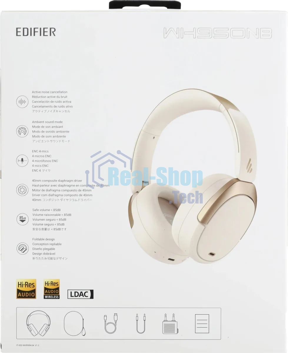 Гарнитура беспроводная Edifier WH950NB слоновая кость/золотистый беспроводные bluetooth оголовье