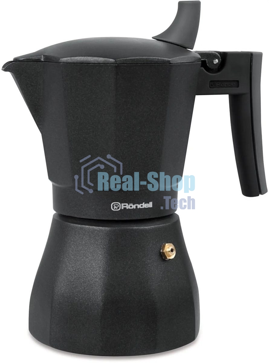 Кофеварка гейзерная Rondell Kafferro RDA-994, 0.45 л, алюминий, черный