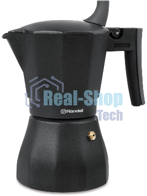 Кофеварка гейзерная Rondell Kafferro RDA-994, 0.45 л, алюминий, черный