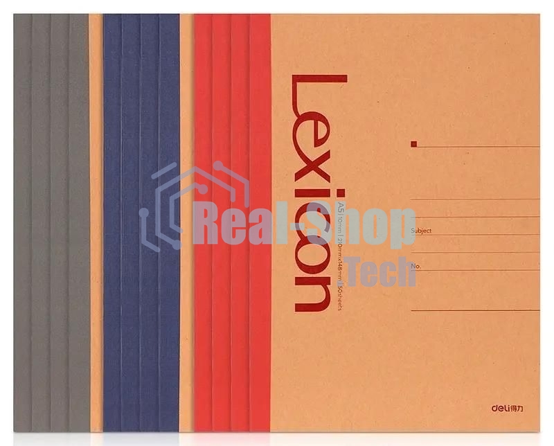 Тетрадь Deli 23210, A5, 50 листов, линейка, ассорти