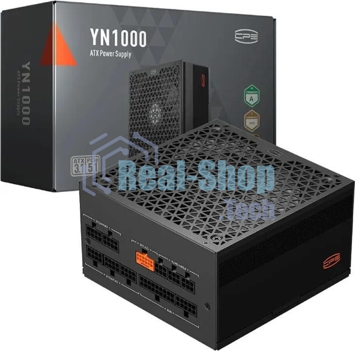 Блок питания PCCooler P5-YN1000-G1F, 1000Вт, 80 PLUS Gold, 135мм, модульный, черный
