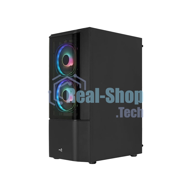 Компьютерный корпус MidTower Aerocool/Formula Quantum-G-BK-v2 черный без Б/п, ATX 3FRGb Fan on front panel