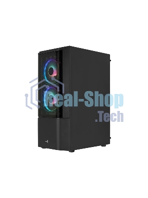 Компьютерный корпус MidTower Aerocool/Formula Quantum-G-BK-v2 черный без Б/п, ATX 3FRGb Fan on front panel