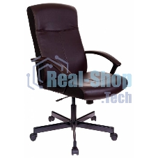 Кресло Бюрократ DOMINUS-BR коричневый/черный, экокожа