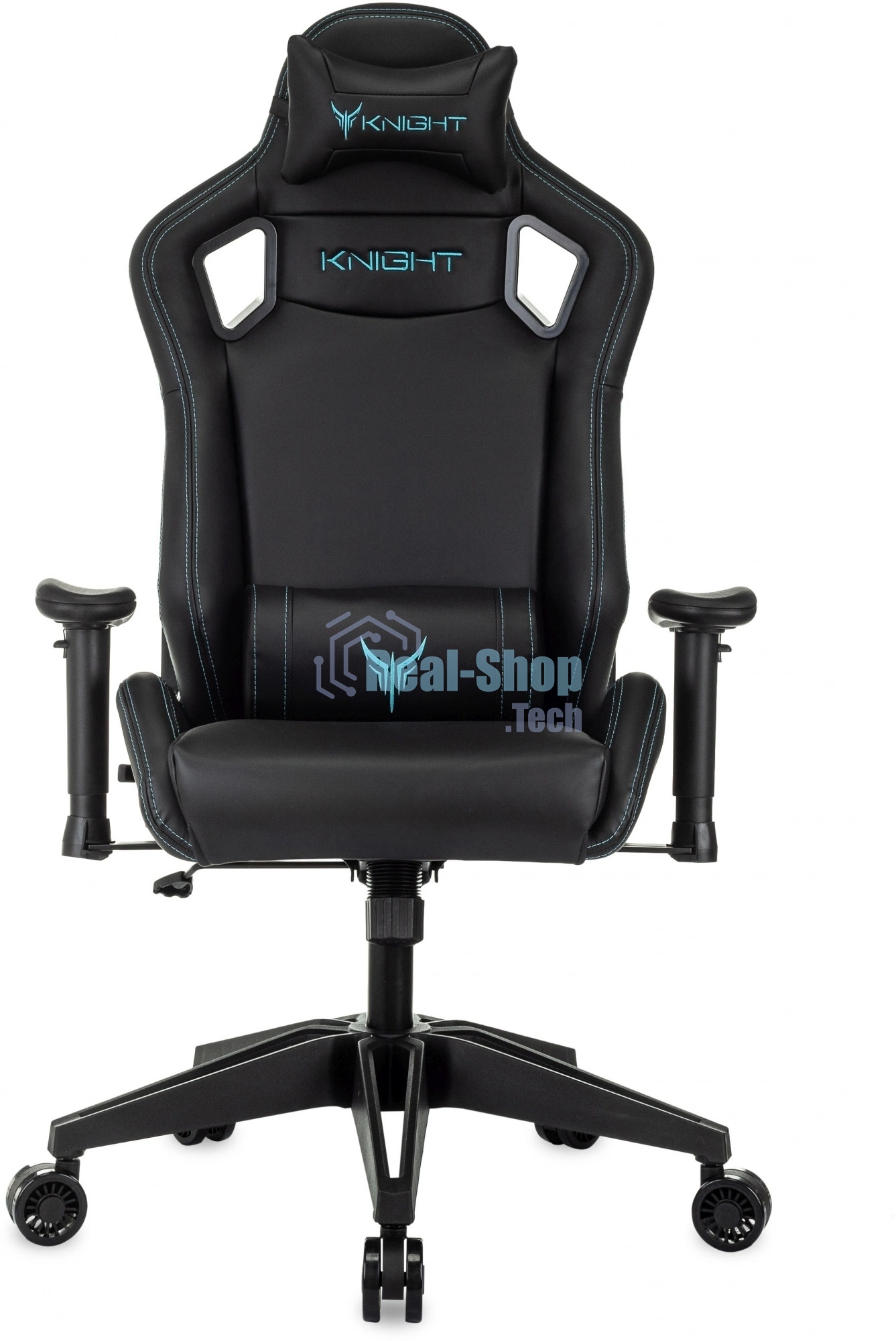 Кресло игровое Knight Outrid Smile черный эко.кожа крестов. пластик