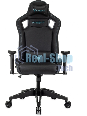 Кресло Knight Outrid Smile черный, экокожа, 120 кг, механизм качания