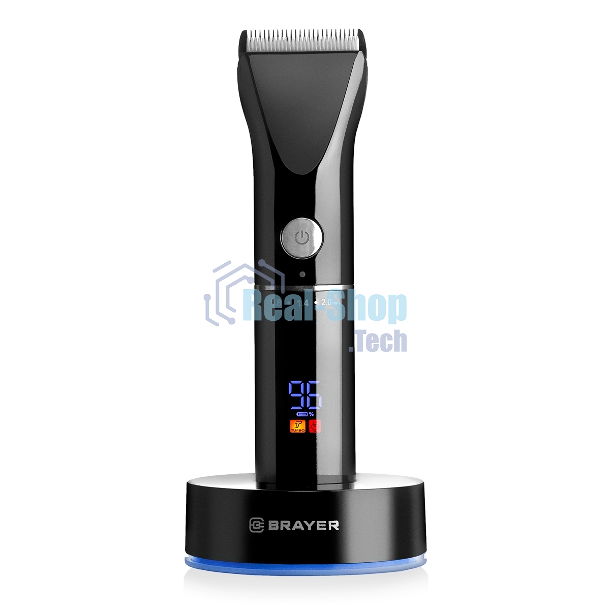 Машинка для стрижки BRAYER BR3400, LED-дисплей, 4 насад, турбо, титан. покр, регу. высоты лезвий