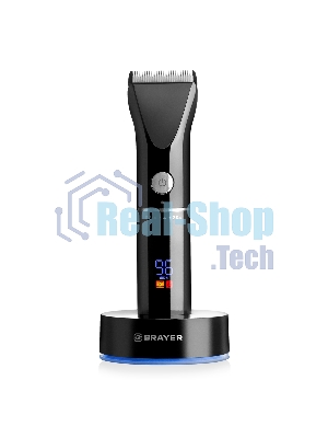 Машинка для стрижки BRAYER BR3400, LED-дисплей, 4 насад, турбо, титан. покр, регу. высоты лезвий
