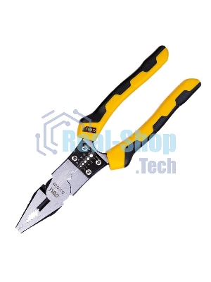 Комбинированные плоскогубцы многофункциональные Deli DL100008 215мм, (скручивание/зажим/резка/зачистка/обжим), сталь Cr-V, двухкомпонентная рукоять