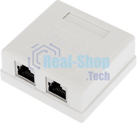Рoзетка компьютерная внешняя Rexant 2-порта RJ-45 (8P8C), FTP экранированная, категория 6