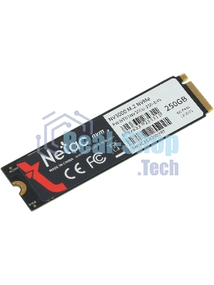 Накопитель SSD Netac NV3000, 250Gb, PCIe 3.0 x4, M.2 2280, NVMe, R/W 3000/1400