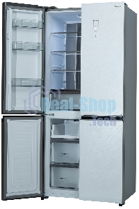 Холодильник Бирюса CD 496 TWG текстурированное белое стекло трехкамерный 334/162л морозилка снизу, NoFrost, Side by Side