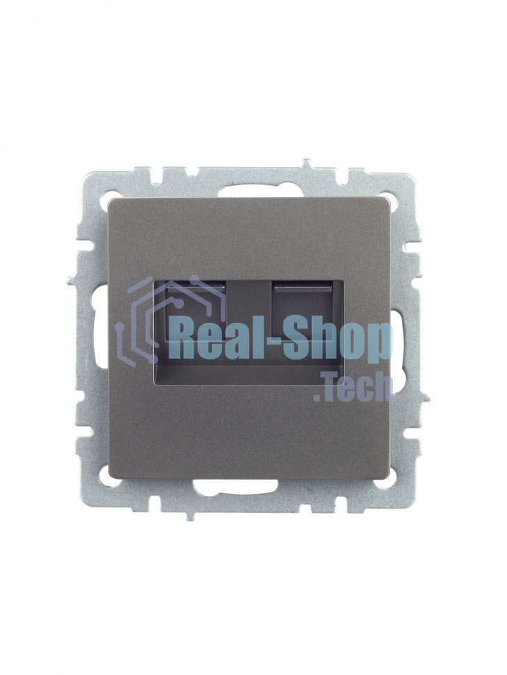 Розетка компьютерная двойная IEK BRITE РК10-2-БрС RJ45 кат.5E сталь
