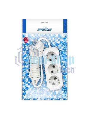 Удлинитель Smartbuy (SBE-16-3-1.5-Z) 3 гнз х 1,5 м (16А/3.5 кВт, ПВС 3х1.0)