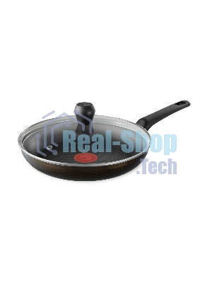 Сковорода Tefal Easy Plus 04237924 круглая 24см ручка несъемная (с крышкой) черный (9100054100)