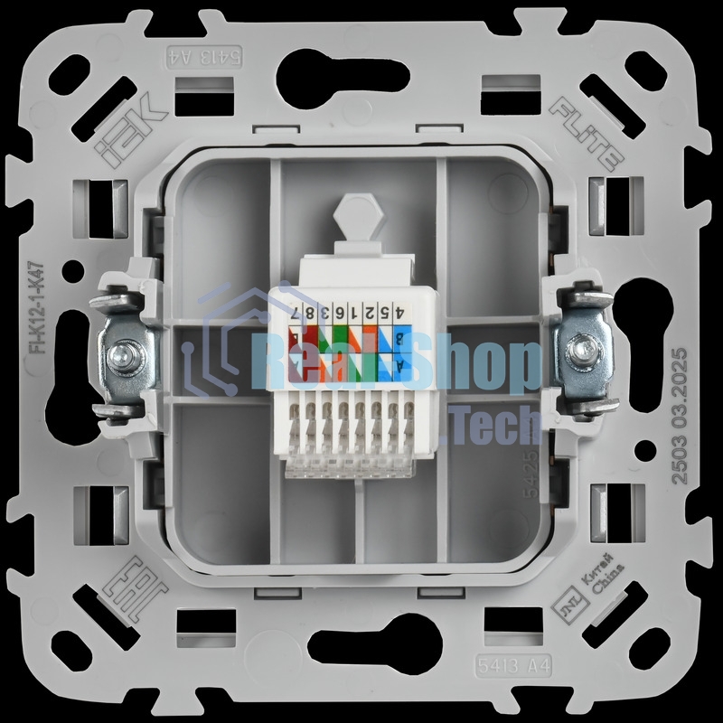 Розетка компьютерная RJ45 категория 5Е UTP РК5е-1-0-ФлА алюминий FLITE
