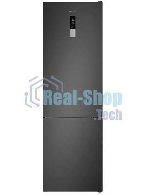 Холодильник Maunfeld MFF200NFSBE черная сталь, двухкамерный, 271/106 л, морозилка снизу, Total No Frost