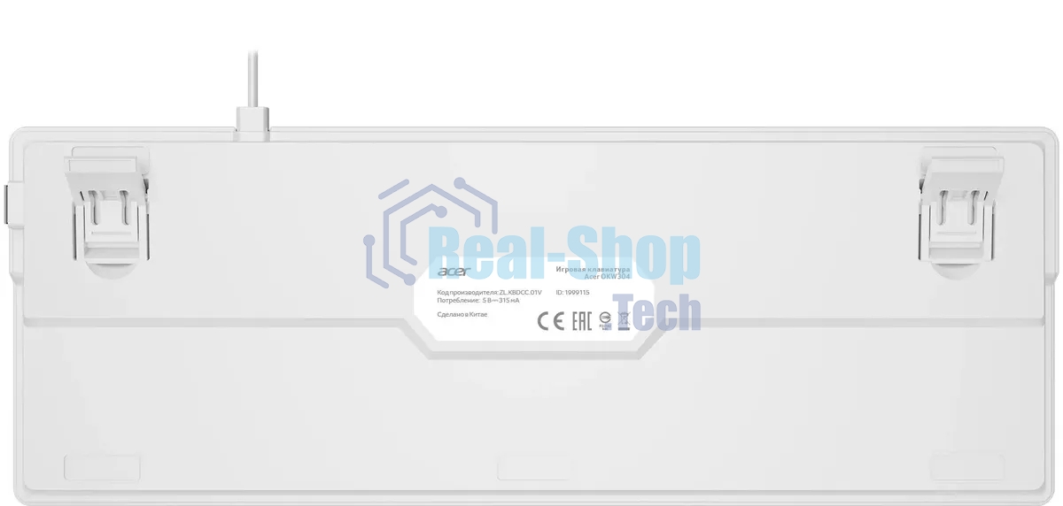 Клавиатура проводная Acer OKW304 (ZL.KBDCC.01V), USB, белый
